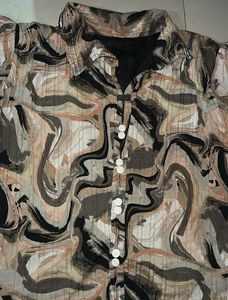 Abstract Print Button-Up Tunic