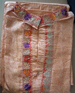 Peach Embroidered Kurta