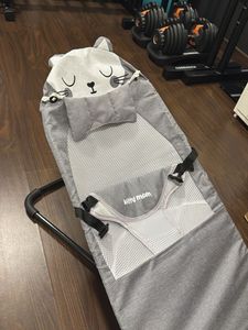 Cute Baby Bouncer - Grey Cat Design