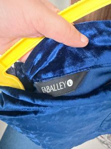 Royal Blue Velvet Midi Co - Ords
