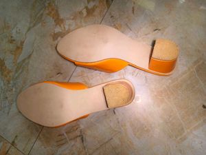 Bright Orange Slip-On Sandals