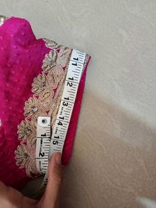 Pink &amp; Gold Embellished Anarkali Dress