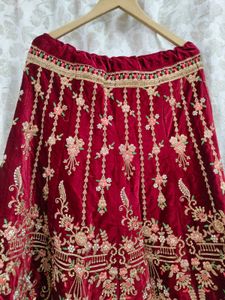velvet lehnga with kurti and dupatta stitched