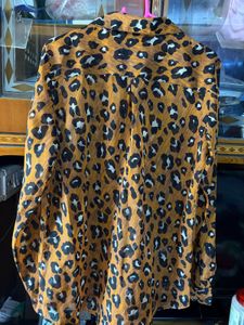Leopard Print Button-Up Shirt