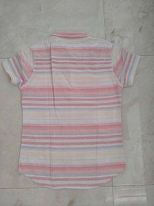 Striped Short Sleeve Button-Up Shirt