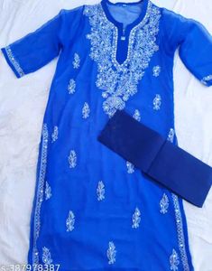 Elegant Blue Embroidered Kurta