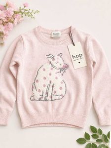 Pink Cat Print Sweater