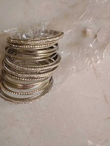 Elegant Silver Bangles Set