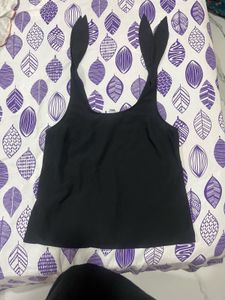 Black Tie-Strap Tank Top