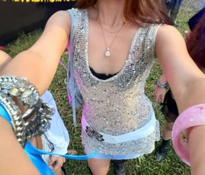 Sequin Embellished Sleeveless Top