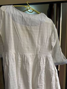 Bohemian White Cotton summer Kurta