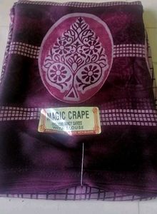 Purple Magic Crape Saree with Blouse