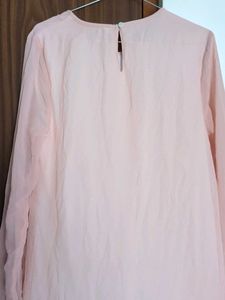 Elegant Pink Sheer Sleeve Top