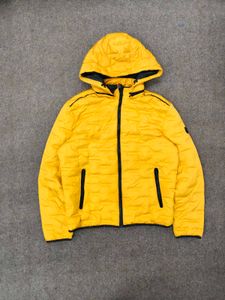 Yellow Padded Hooded Jacket