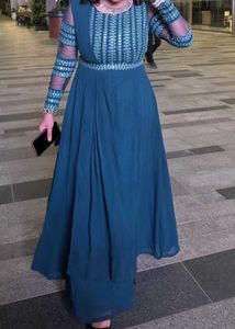 Stunning Teal Embroidered Gown