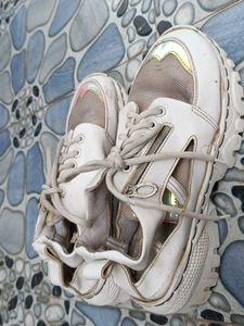 White Chunky Platform Sneakers