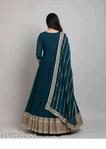 💙 Elegant Blue Anarkali Gown 💙