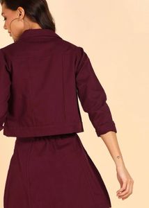 Bramd new Maroon Denim Jacket and Skirt
