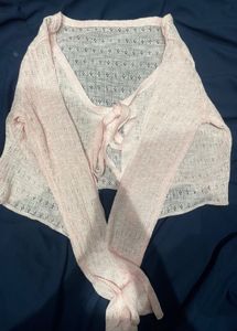 Pinteresty crop pink mesh top🩷