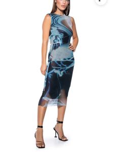 Urbanic Stylish Abstract Print Sleeveless Dress