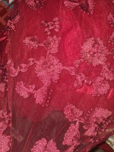 Stunning Red Embroidered Ethnic Gown
