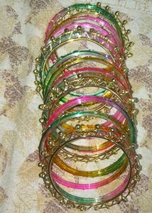 Vibrant Bangle Set with Charms