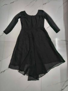 Elegant Black Anarkali Gown