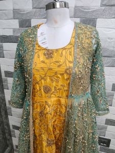 Heavy Gown With Pearl Shrug