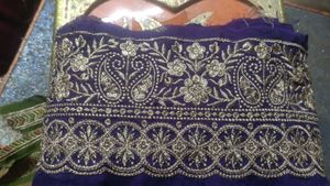 Embroidered Purple Border Fabric lace
