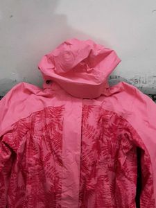 Pink Fern Print Hooded Jacket