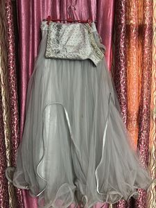 Elegant Silver Lehenga Choli Set