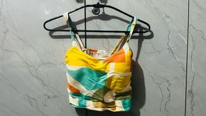 Vibrant Abstract Print Crop Top