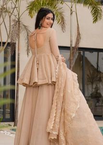 Elegant Peach Kurta Set with Dupatta