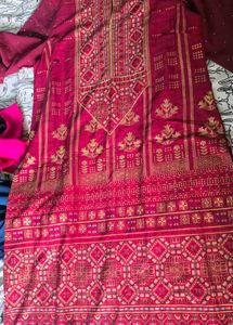 Vibrant Maroon Kurta with Gold Print
