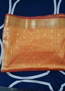 Mango Color Silk Saree