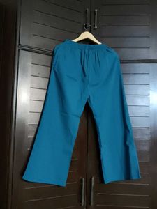 In Stree Teal Blue Cotton Embroidered Kurta Set