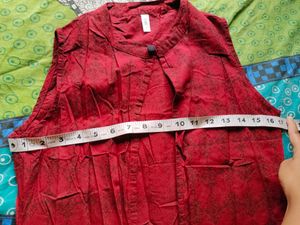 Maroon Ethenic Front Open Dress With Inner
