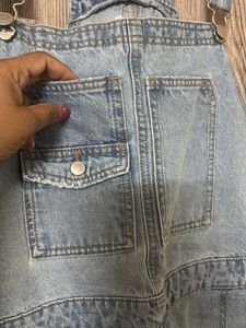 Distressed Denim Overalls