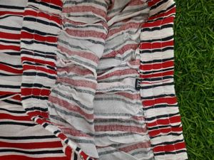 White &amp; Red Stripe Pant M Or L Size