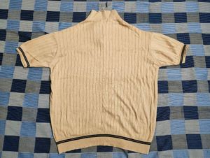Men's Ribbed Mock Neck Short Sleeve T-Shirt