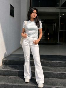 Striped Cropped T-Shirt with 'AMOUR'