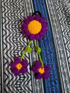 Crocheted Flower Hair Tie