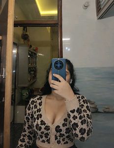 Leopard Print Cropped Cardigan
