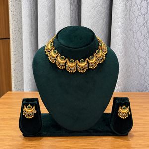 Gold Toned Necklace & Earring Set