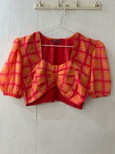 Vibrant Plaid Blouse