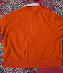 Orange Collared Sweatshirt