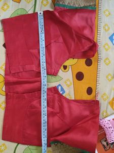 Red Silk Saree with Green Border