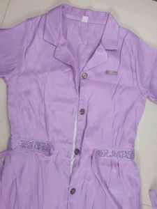 Lavender Button-Up Dress