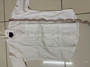 Classic White Mandarin Collar Shirt