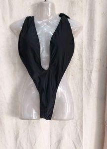 1289. Bold Black Monokini Swimsuit
